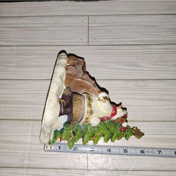 Tii Collections Christmas Holiday Resin Glittered Snowman & Tree Candle Holder - Picture 7 of 8
